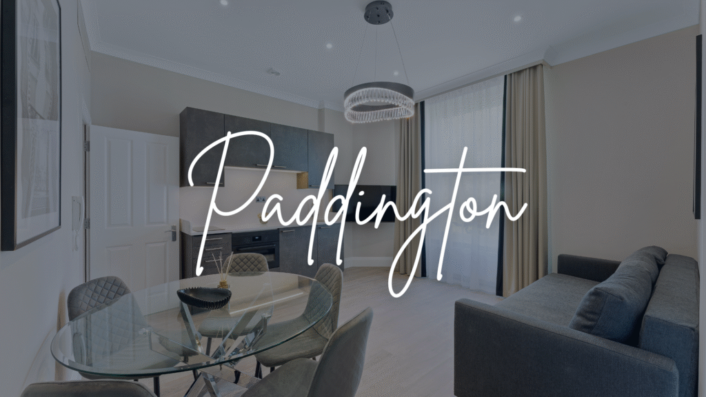 Paddington self-service apartment interior with kitchen, dining table and sofa in renovated Victorian building